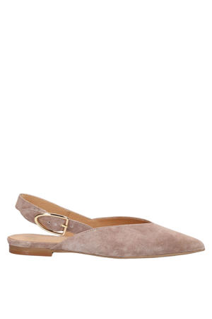 suède slingback loafers taupe