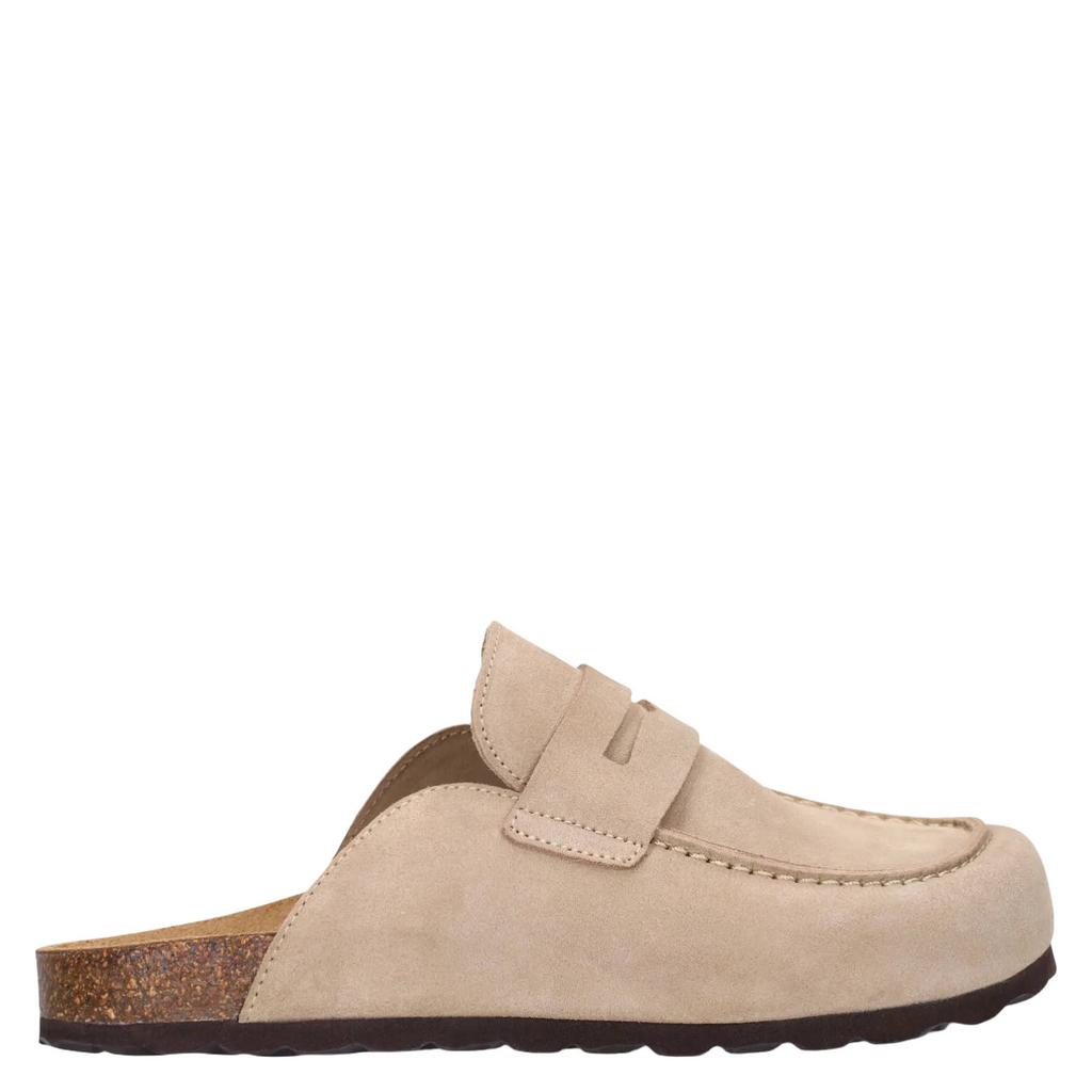 Beige dames Manfield suède clogs
