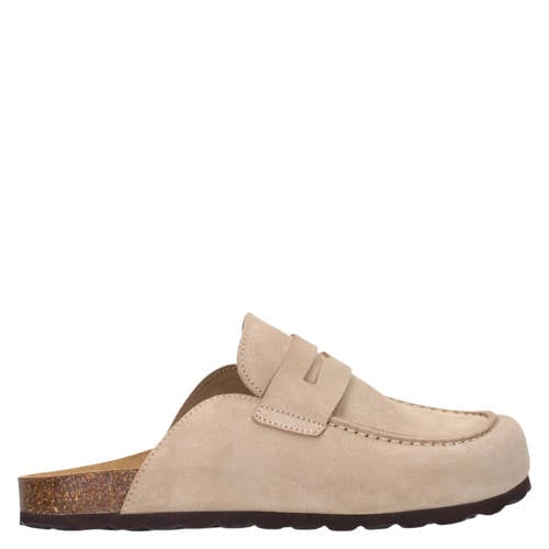 Manfield suède clogs beige afbeelding