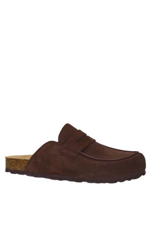 suède clogs bruin