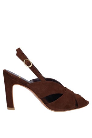 suède sandalettes bruin