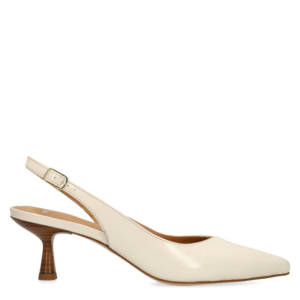 Ecru dames Manfield slingback pumps van suede met gesp