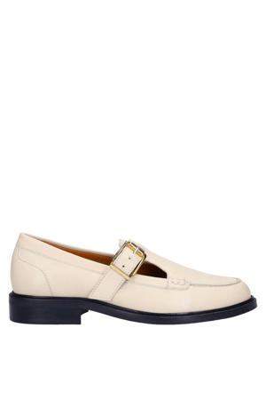 leren loafers ecru