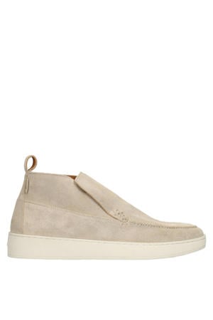 suède enkelboots beige
