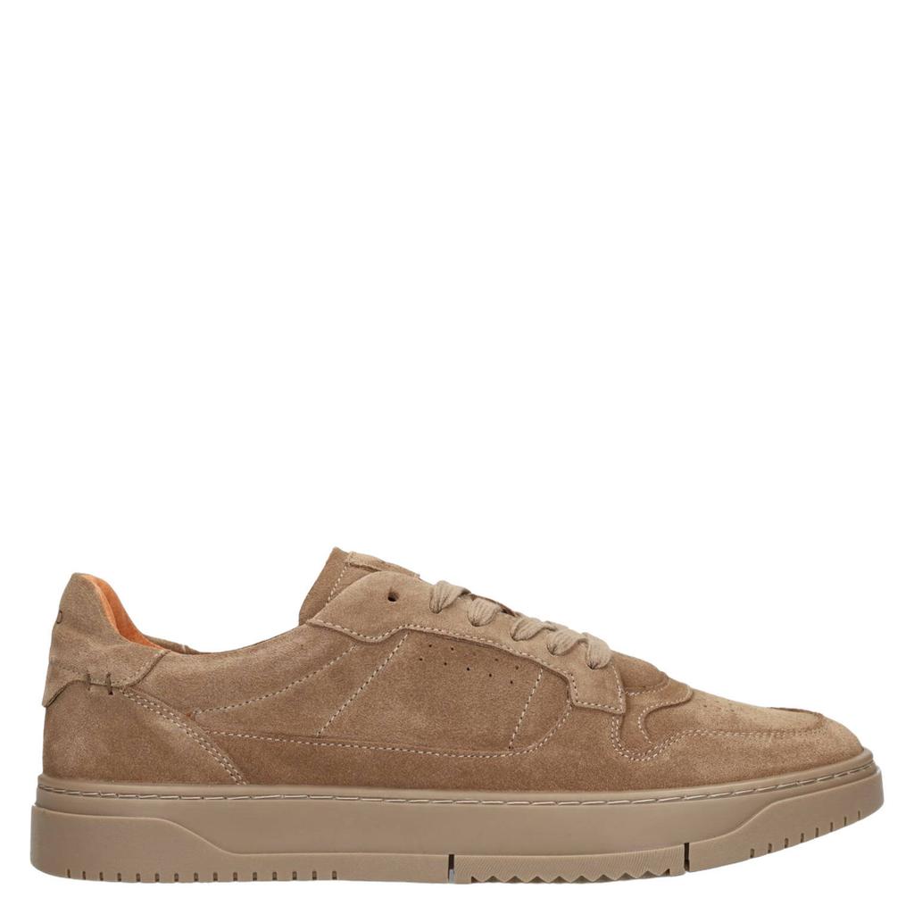 Taupe heren Manfield suède sneakers met veters