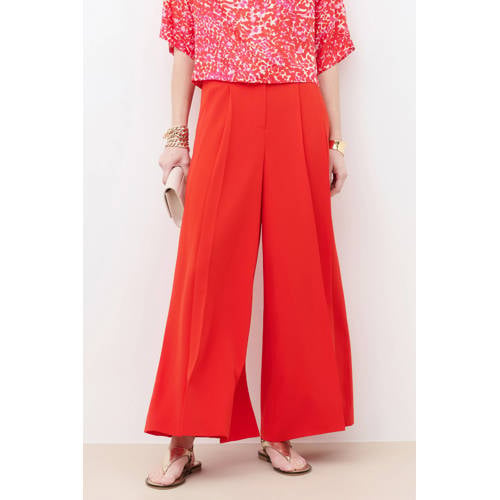 Caroll wide leg high waist palazzo broek rood afbeelding