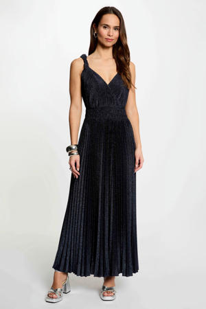 maxi jurk met glitter marineblauw