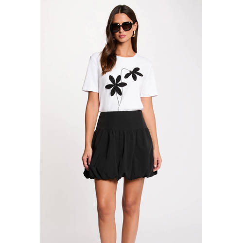 Morgan gebloemde T-shirt wit afbeelding