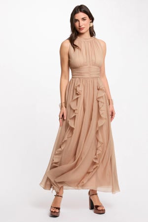 maxi jurk beige