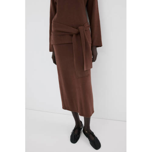 Mango midi jurk bruin afbeelding