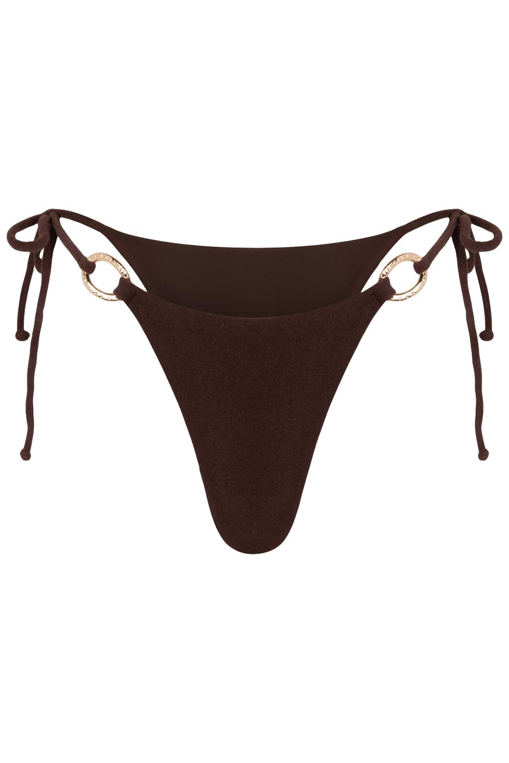 The Lola Club high leg strik bikinibroekje Josey bruin