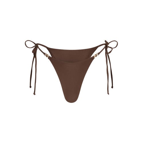 The Lola Club high leg strik bikinibroekje Jenna bruin afbeelding