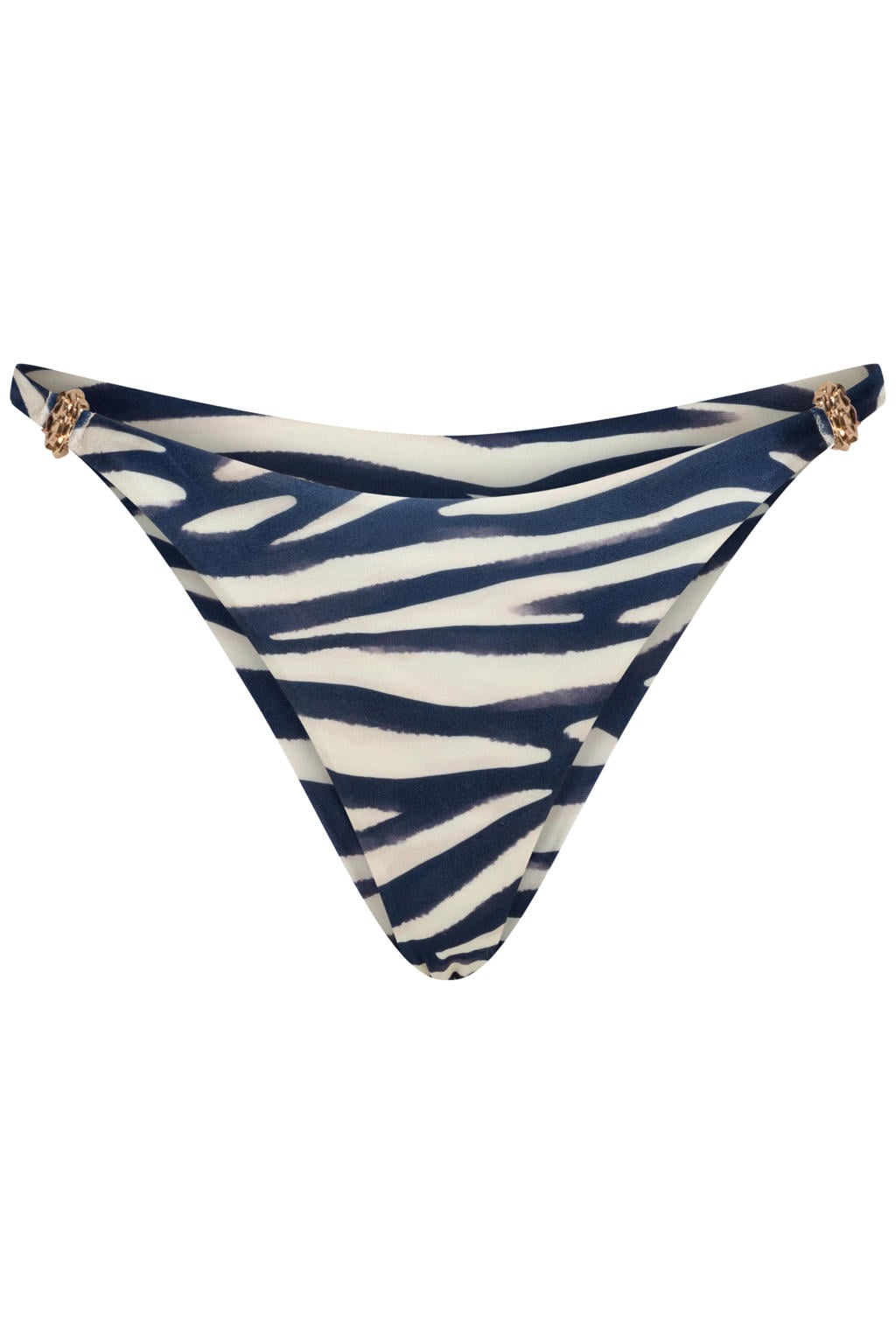 The Lola Club high leg bikinibroekje Orelia ecru/donkerblauw