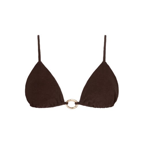 The Lola Club voorgevormde triangel bikinitop Josey bruin afbeelding