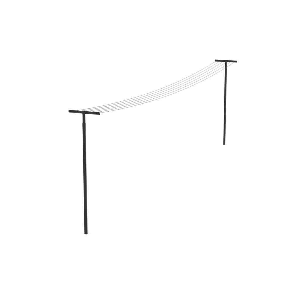 Brabantia Brabantia HangOut Waslijn met palen, 50 meter - Black