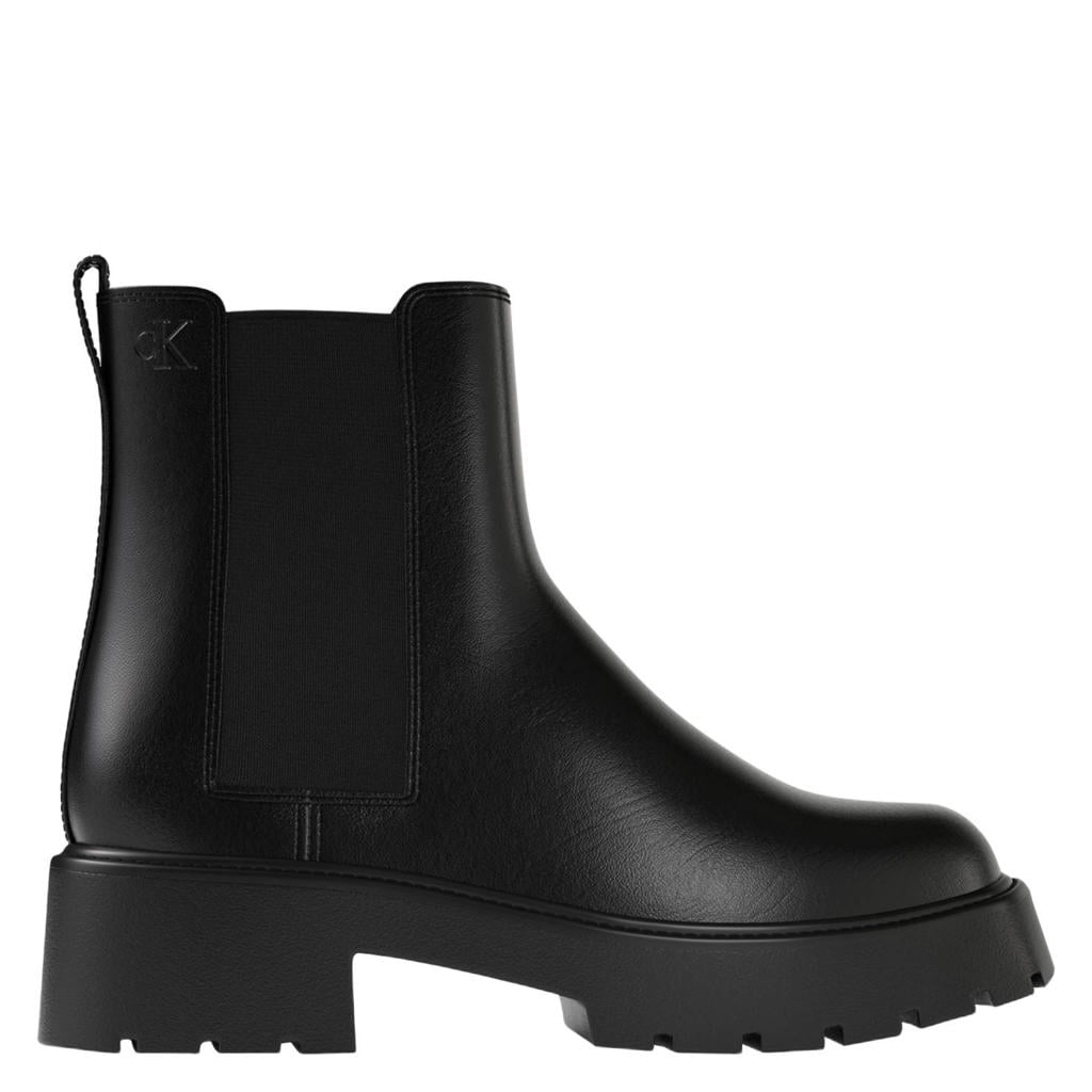 Calvin Klein chunky leren chelsea boots met profielzool - zwart
