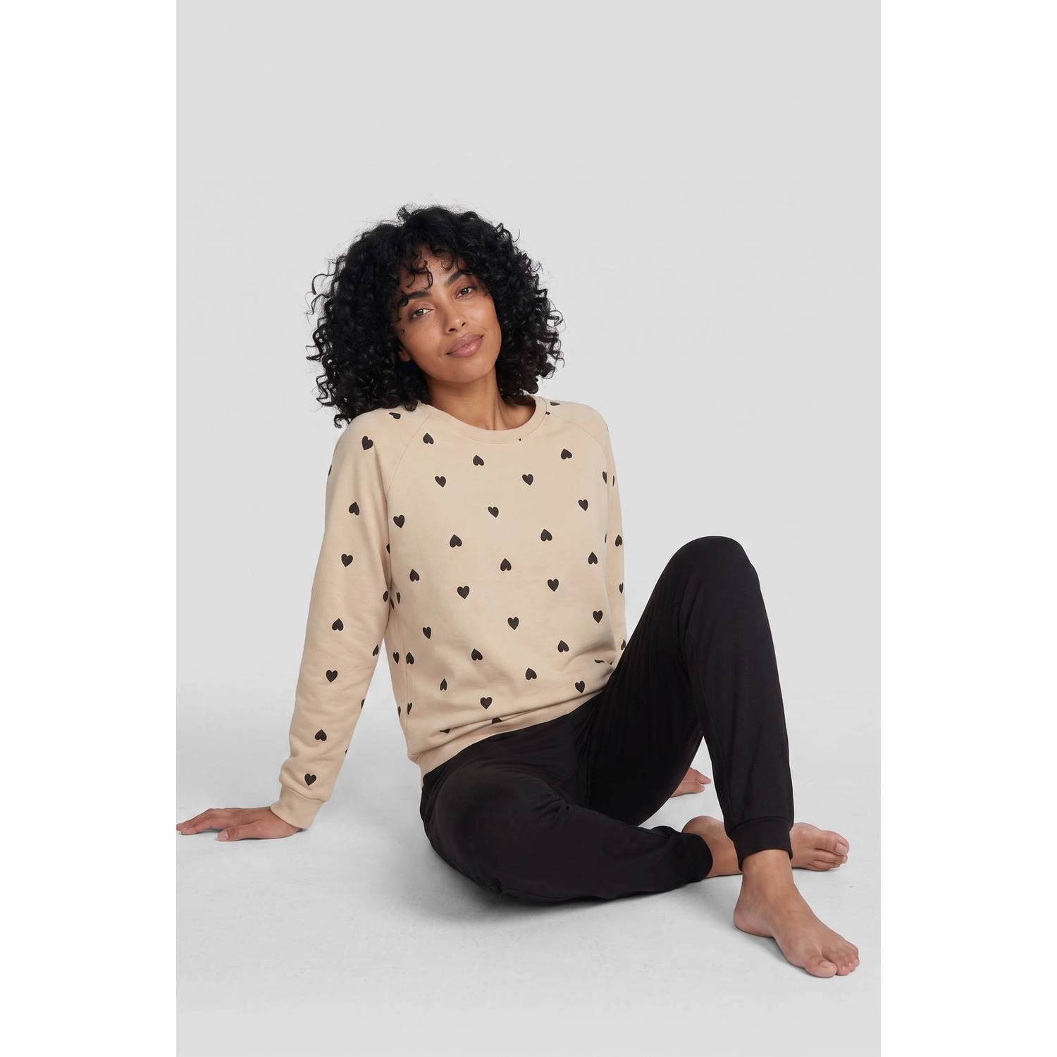 Dreamcovers pyjama set beige zwart