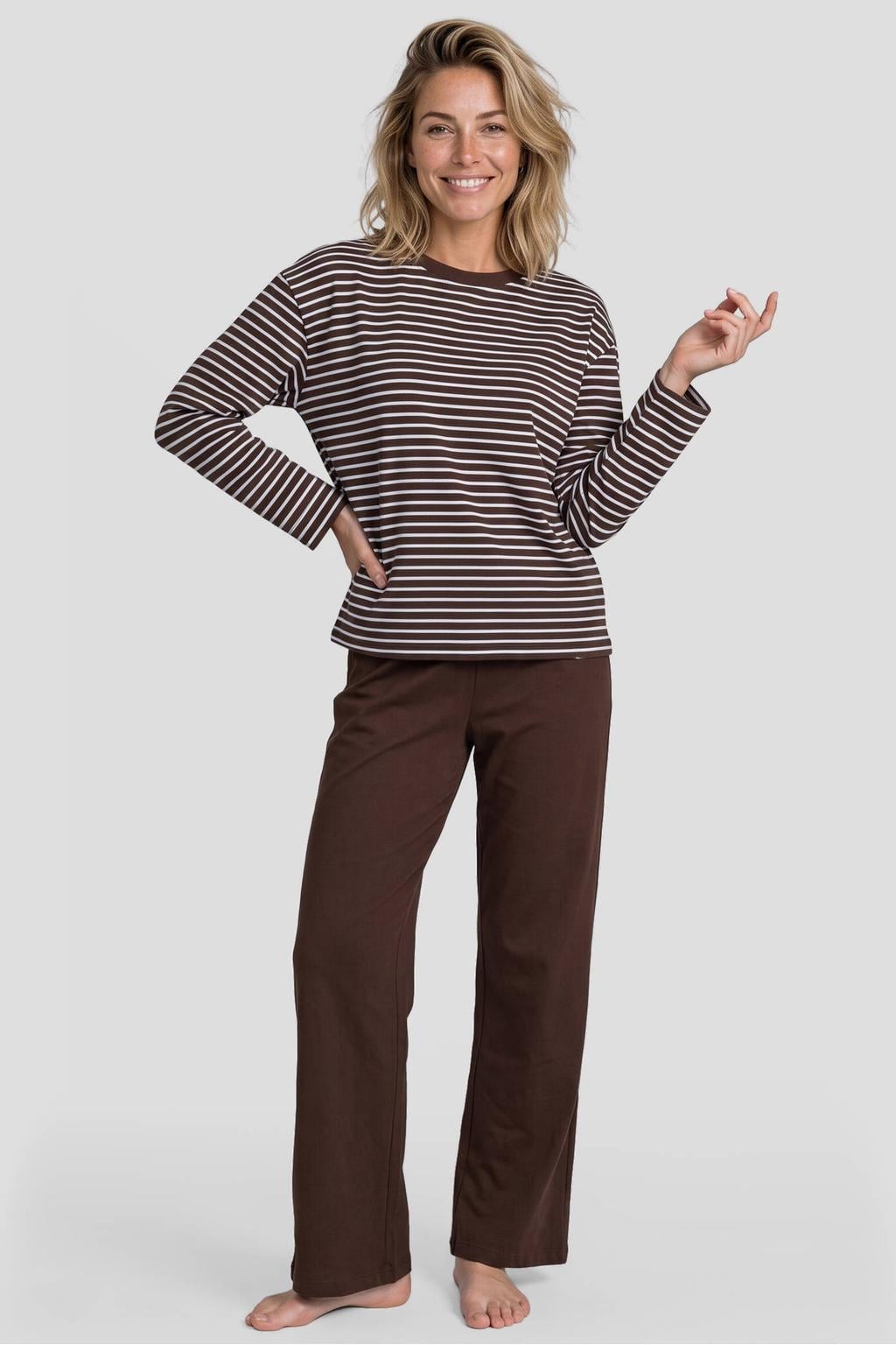 Dreamcovers pyjama set - bruin/lichtblauw