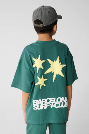 T-shirt met backprint donkergroen