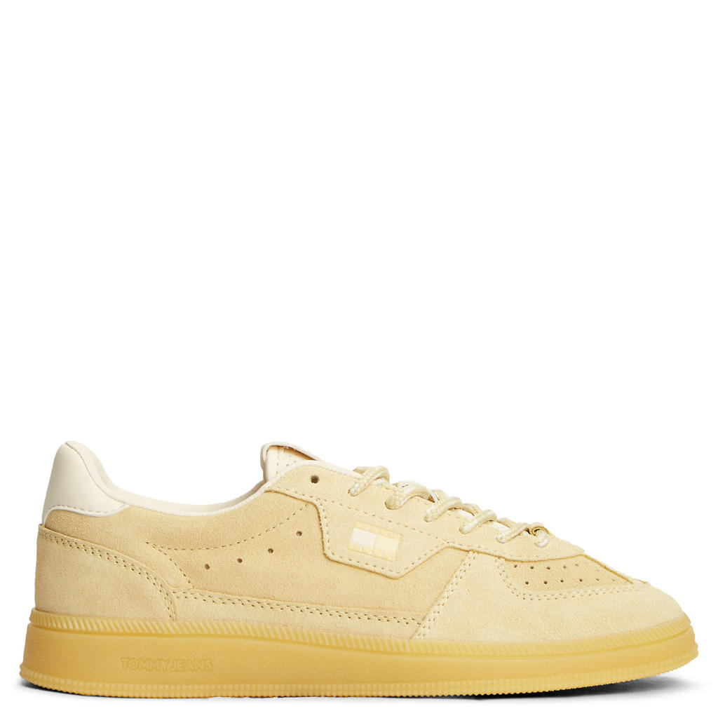 Beige dames Tommy Jeans suède sneakers - met veters