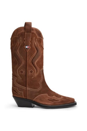 western suède cowboylaarzen - cognac