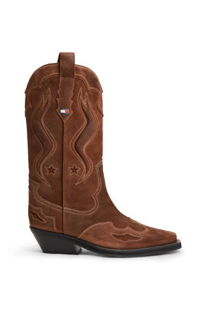 western suède cowboylaarzen - cognac