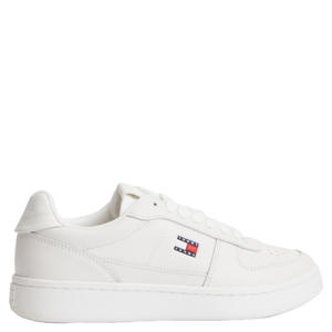 leren sneakers met logo wit
