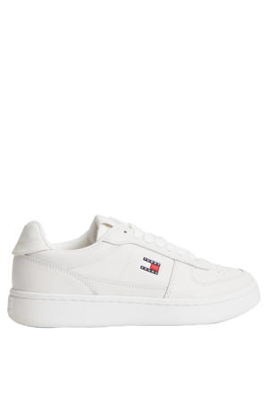 leren sneakers met logo wit