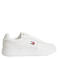 Tommy Jeans leren sneakers met logo wit
