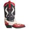 Tommy Jeans western leren cowboy boots - zwart/rood/wit