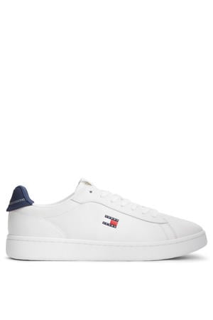 leren sneakers met logo wit