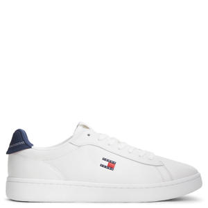 leren sneakers met logo wit