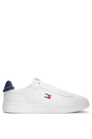 leren sneakers met logo wit