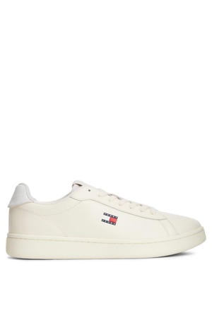 leren sneakers met logo ecru