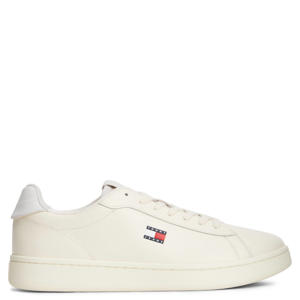 leren sneakers met logo ecru