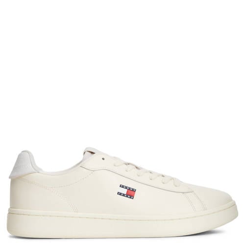 Tommy Jeans leren sneakers met logo ecru