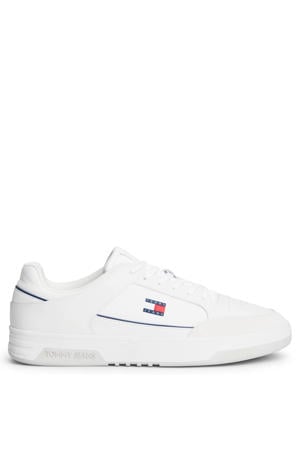leren sneakers met logo - wit