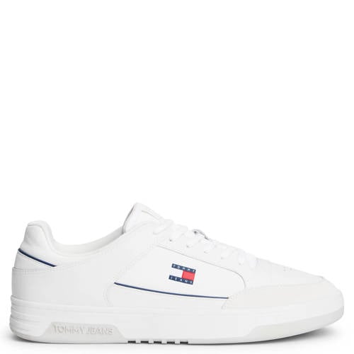 Tommy Jeans leren sneakers met logo wit