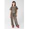 Shoeby high waist casual broek met panterprint bruin
