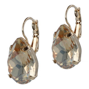 gold plated oorbellen met Swarovski kristallen Lacrima