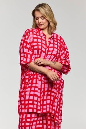 geruit tuniek roze