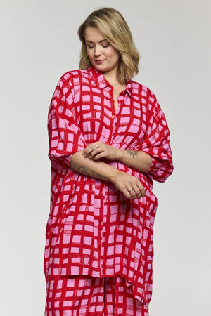 geruit tuniek roze