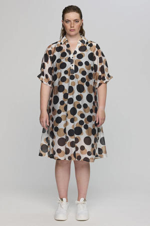 blousejurk met stippen zwart