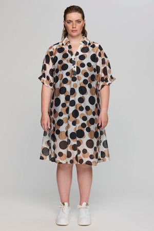 blousejurk met stippen zwart