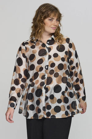 blouse met stippen zwart