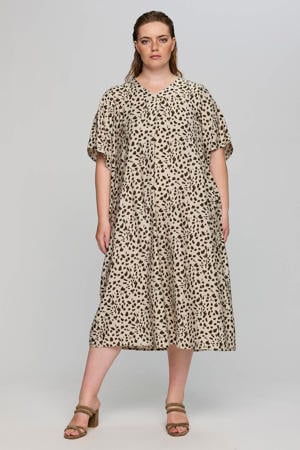 zomerjurk met dierenprint beige