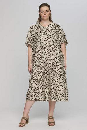 zomerjurk met dierenprint beige
