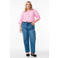 Zizzi gestreepte blouse met linnen