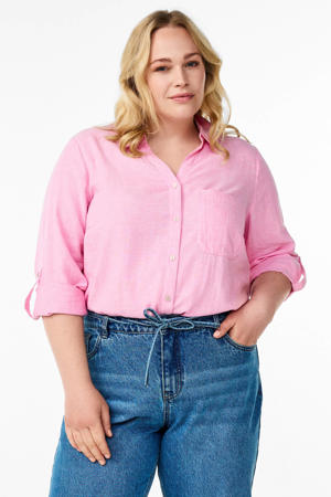 gestreepte blouse met linnen