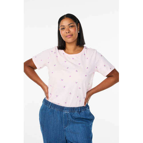 Zizzi T-shirt met hartjes afbeelding